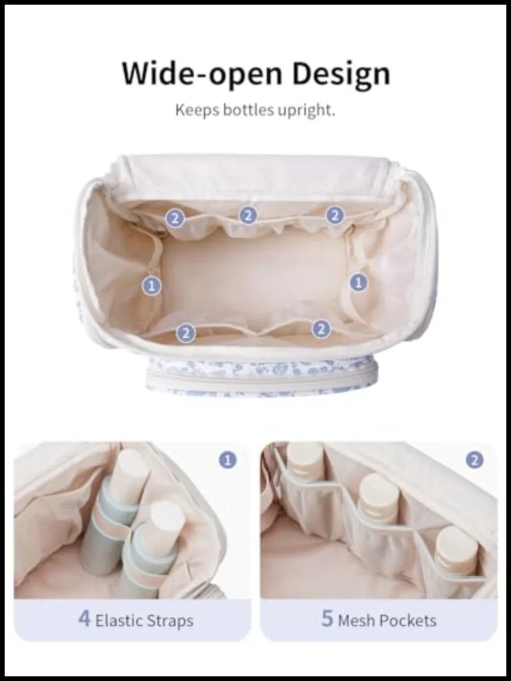 Large Hanging Toiletry Bag with Multiple Pockets & Wet Pocket